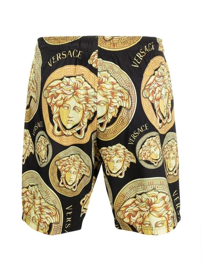 Shop Versace Medusa Amplified Print Swim Shorts In Multi