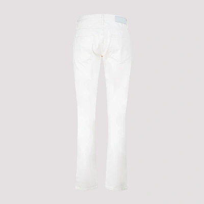 Shop Giorgio Armani Straight Leg Trousers In White