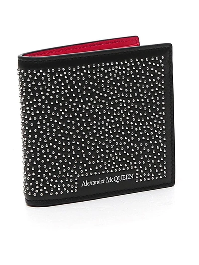 Shop Alexander Mcqueen Studded Billfold Wallet In Black