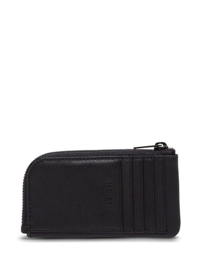 Shop Kenzo Tiger Crest Zipped Cardholder In Black