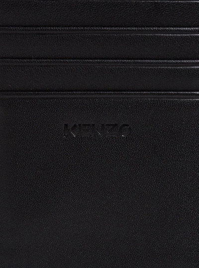 Shop Kenzo Tiger Crest Zipped Cardholder In Black