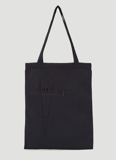 Shop Rick Owens X Champion Shopper Tote Bag In Black