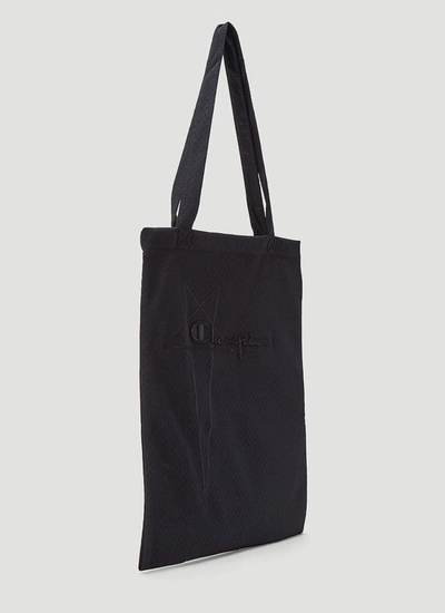 Shop Rick Owens X Champion Shopper Tote Bag In Black
