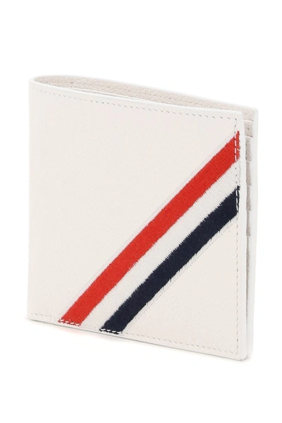 Shop Thom Browne Rwb Stripe Bifold Wallet In White