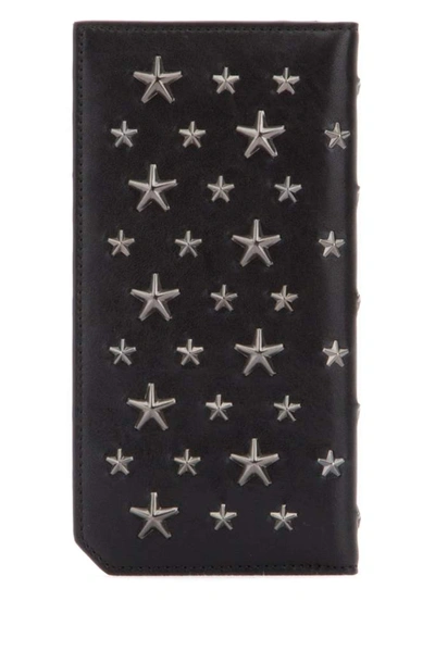 Shop Jimmy Choo Cooper Star Studded Continental Wallet In Black