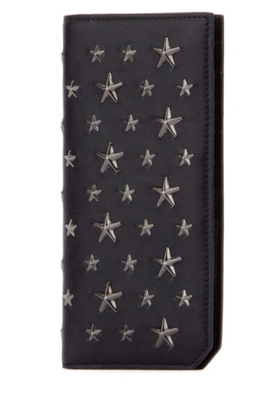 Shop Jimmy Choo Cooper Star Studded Continental Wallet In Black