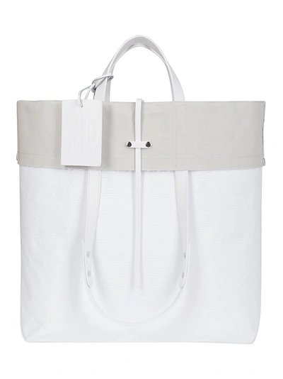 Shop Maison Margiela Fold Over Tote Bag In White