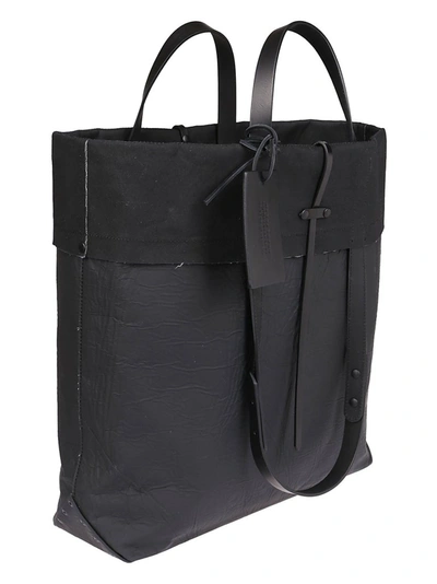 Shop Maison Margiela Fold Over Wrinkled Tote Bag In Black