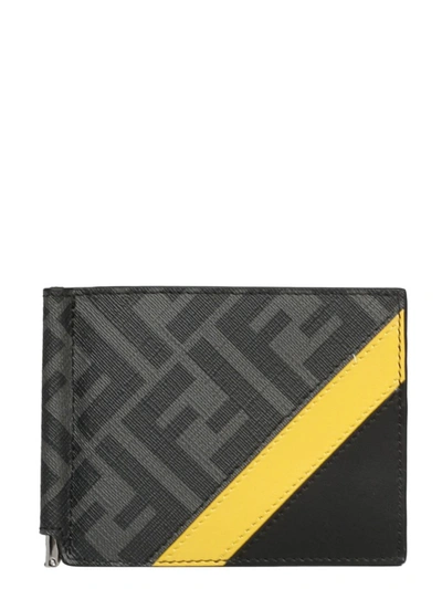 Shop Fendi Ff Motif Money Clip Cardholder In Multi