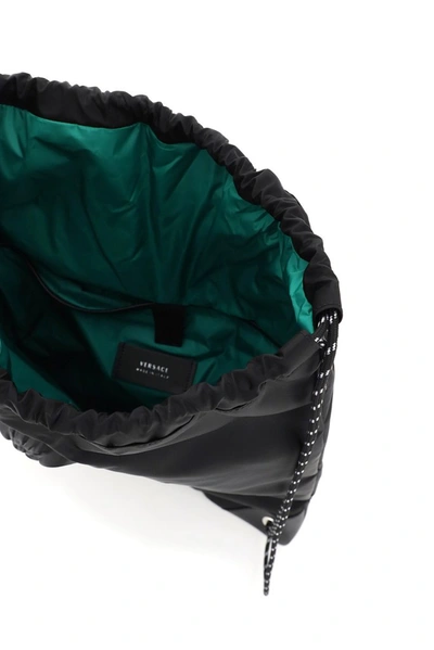 Shop Versace Medusa Plaque Backpack In Black