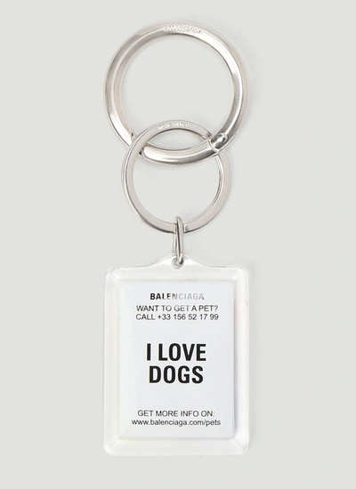 Shop Balenciaga Pets Dog Keyring In White