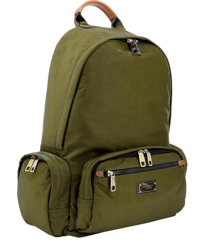 Shop Dolce & Gabbana Logo Plaque Backpack In Green