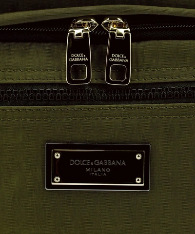 Shop Dolce & Gabbana Logo Plaque Backpack In Green