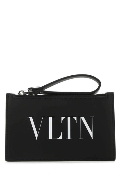 Shop Valentino Vltn Zipped Cardholder In Black