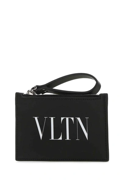 Shop Valentino Vltn Zipped Cardholder In Black