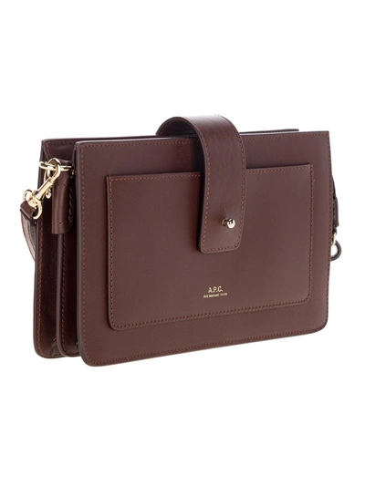 Shop A.p.c. A.p.c Albane Clutch Bag In Brown