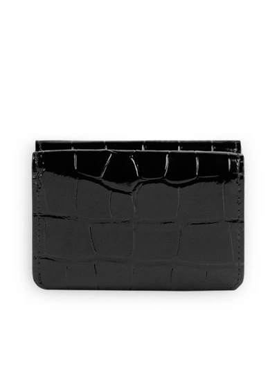 Shop Balenciaga Cash Embossed Mini Wallet In Black