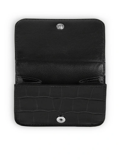 Shop Balenciaga Cash Embossed Mini Wallet In Black