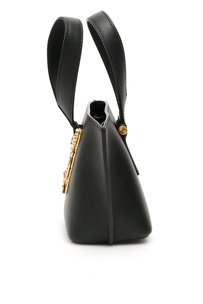 Shop Versace Virtus Bucket Bag In Black