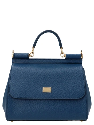 Shop Dolce & Gabbana Sicily Medium Shoulder Bag In Blue