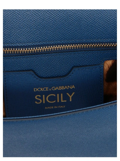 Shop Dolce & Gabbana Sicily Medium Shoulder Bag In Blue