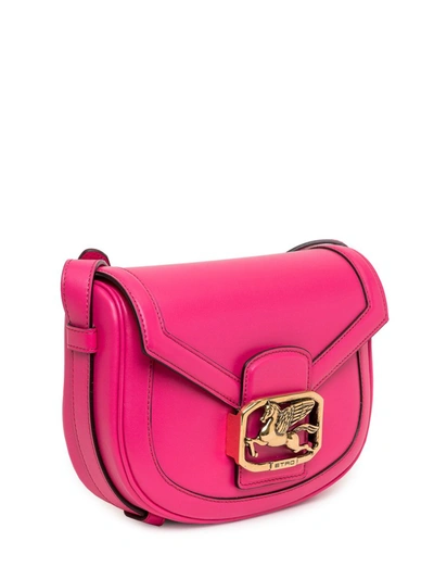 Shop Etro Pegaso Plaque Shoulder Bag In Pink