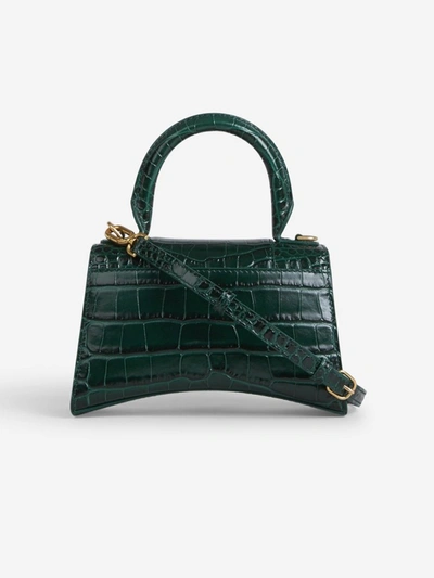 Shop Balenciaga Hourglass Xs Top Handle Bag In Green