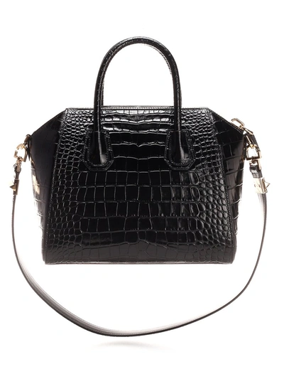 Shop Givenchy Small Antigona Embossed Tote Bag In Black