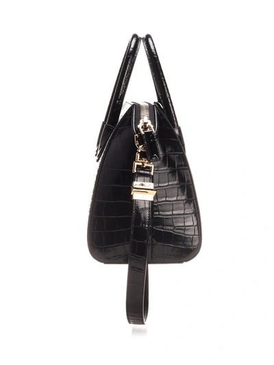 Shop Givenchy Small Antigona Embossed Tote Bag In Black