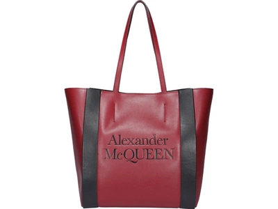 Shop Alexander Mcqueen Signature Shopper Tote Bag In Red