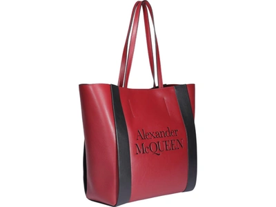 Shop Alexander Mcqueen Signature Shopper Tote Bag In Red