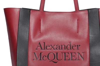 Shop Alexander Mcqueen Signature Shopper Tote Bag In Red