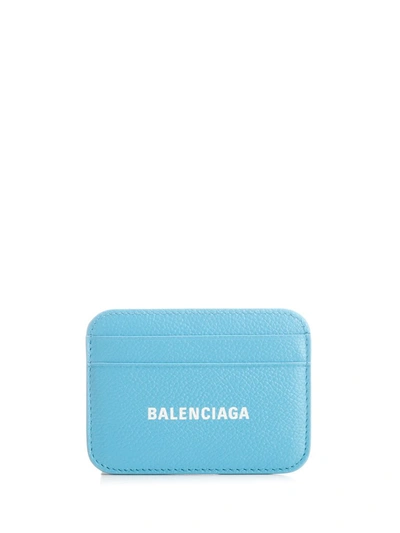 Shop Balenciaga Cash Card Holder In Blue