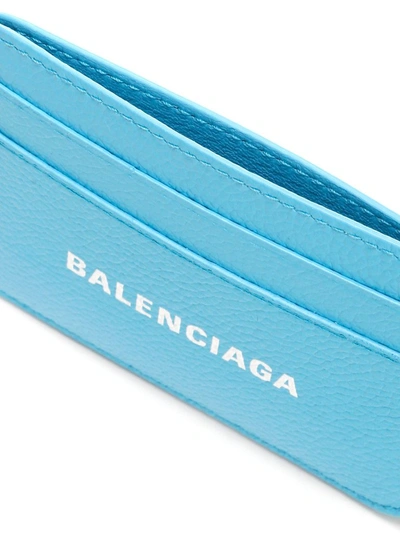 Shop Balenciaga Cash Card Holder In Blue