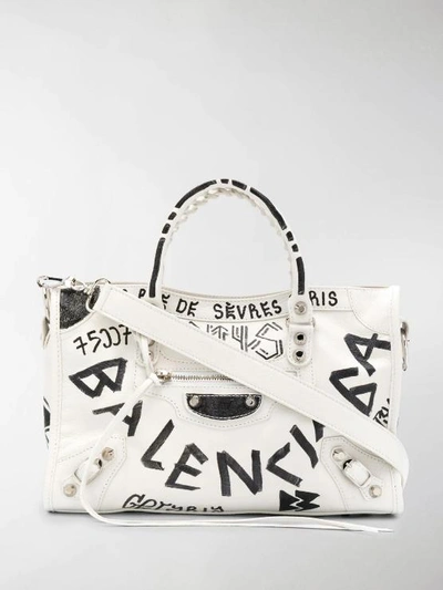 Shop Balenciaga Graffiti City Shoulder Bag In Multi