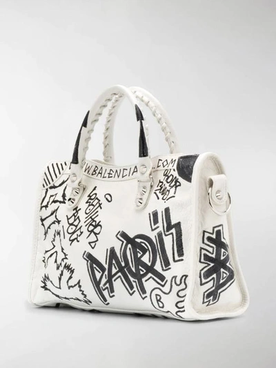 Shop Balenciaga Graffiti City Shoulder Bag In Multi