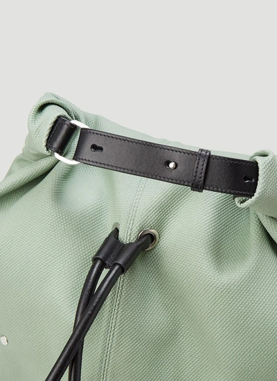 Shop Jil Sander Logo Print Drawstring Backpack In Green
