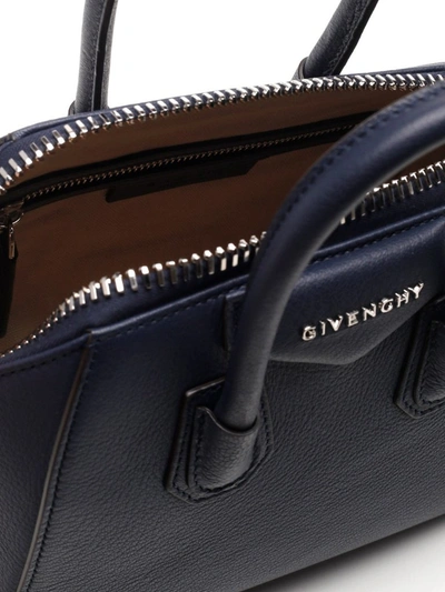 Shop Givenchy Mini Antigona Tote Bag In Blue