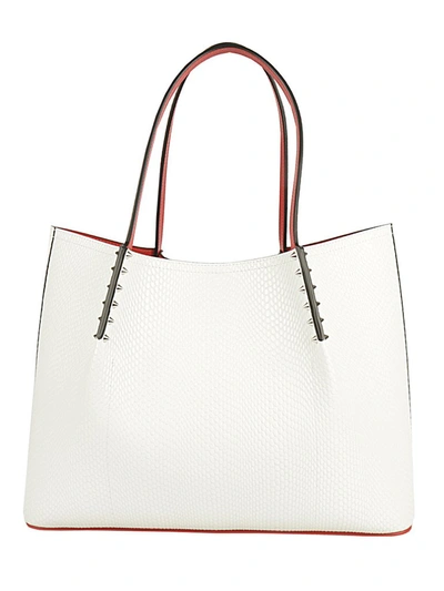 Shop Christian Louboutin Cabarock Large Tote Bag In White