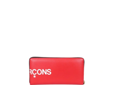Shop Comme Des Garçons Wallet Huge Logo Wallet In Red