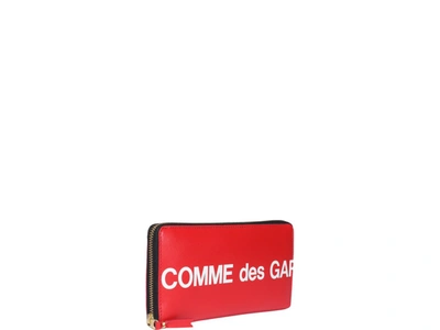 Shop Comme Des Garçons Wallet Huge Logo Wallet In Red