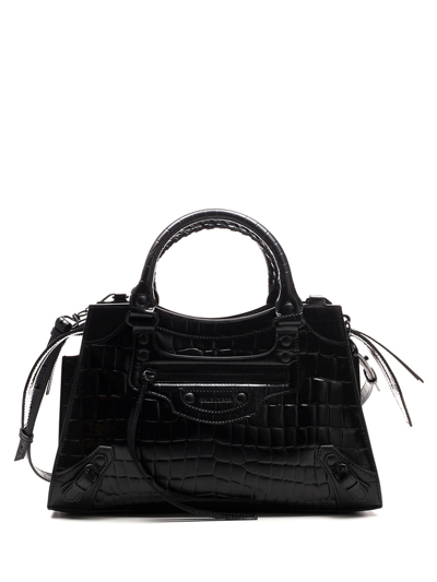 Shop Balenciaga Neo Classic Small Top Handle Bag In Black