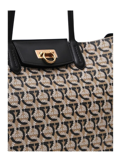 Shop Ferragamo Salvatore  Gancini Small Tote Bag In Multi