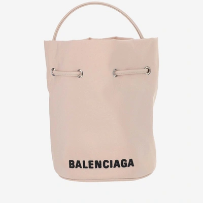 Shop Balenciaga Wheel Xs Bucket Bag In Beige