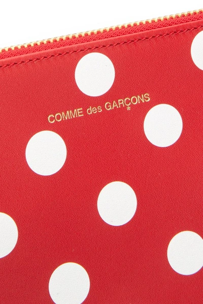 Shop Comme Des Garçons Wallet Polka Dot Clutch Bag In Red