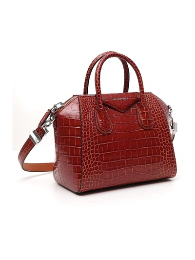 Shop Givenchy Antigona Small Embossed Tote Bag In Brown