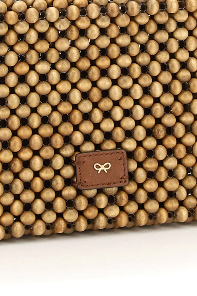 Shop Anya Hindmarch Eyes Beads Clutch Bag In Brown