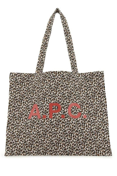 Shop Apc A.p.c. Leopard Print Tote Bag In Multi