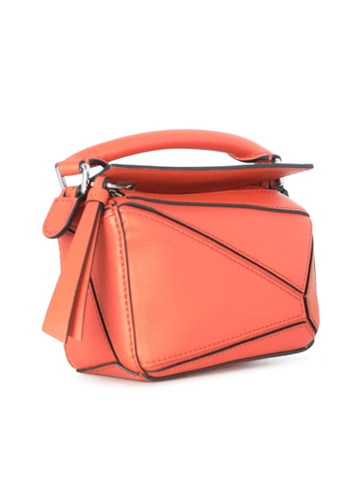 Shop Loewe Puzzle Nano Handbag In Red