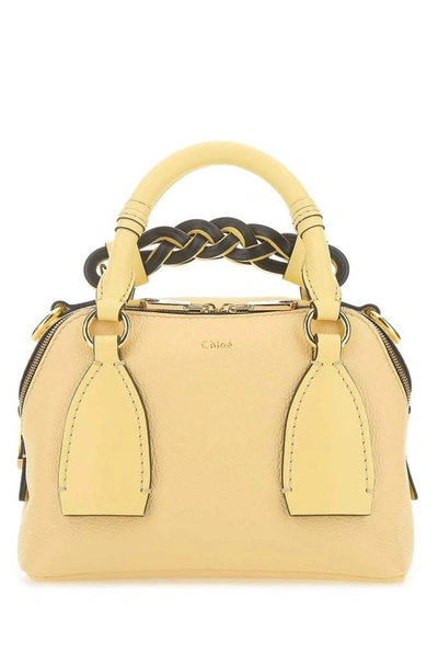 Shop Chloé Daria Small Tote Bag In Yellow